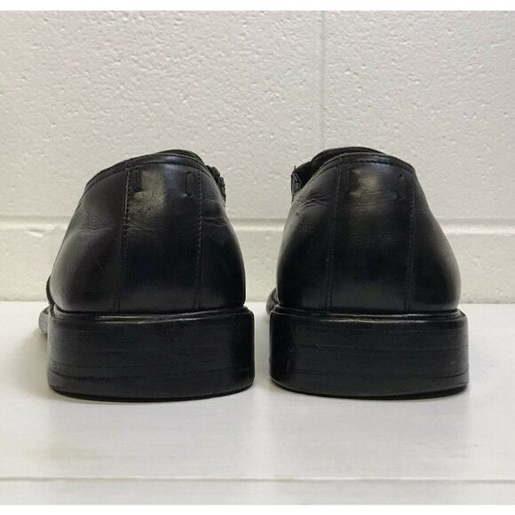 Louis Vuitton Men's Black Leather Square Toe Slip On Loafer Shoes Size LV 8 US 9 - Picture 7 of 12